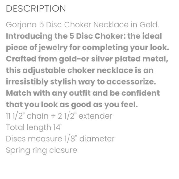 Gorjana Gold Tone 5 Disc Necklace - Picture 4 of 6